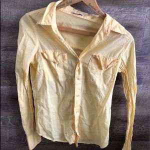 Vince Women’s Yellow Button Down Shirt Size 4
